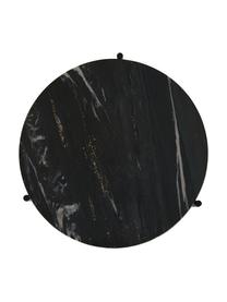 Marmeren bijzettafelset Ella, 2-delig, Frame: gepoedercoat metaal, Tafelbladen: zwart marmer. Frame: mat zwart, Set met verschillende formaten