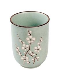 Handgemachte XL Tassen Soshun, 6 Stück, Steingut, Grün, Braun, Weiß, Ø 9 x H 11 cm, 450 ml