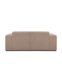 Divano 2 posti Melva, Rivestimento: 100% poliestre Con 55.000, Struttura: legno di pino massiccio, , Piedini: plastica, Tessuto marrone, Larg. 198 x Prof. 101 cm
