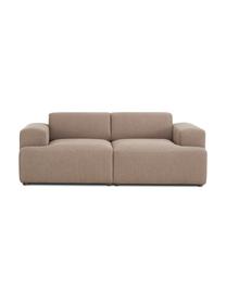 Divano 2 posti Melva, Rivestimento: 100% poliestre Con 55.000, Struttura: legno di pino massiccio, , Piedini: plastica, Tessuto marrone, Larg. 198 x Prof. 101 cm
