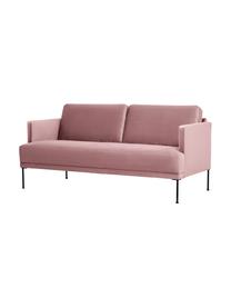 Samt-Sofa Fluente (2-Sitzer) mit Metall-Füßen, Bezug: Samt (Hochwertiger Polyes, Gestell: Massives Kiefernholz, FSC, Füße: Metall, pulverbeschichtet, Samt Rosa, B 166 x T 85 cm