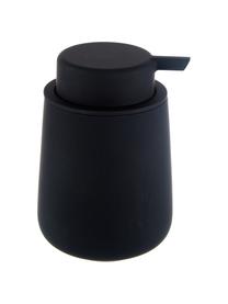 Distributeur de savon en porcelaine Push, Noir, Ø 8 x haut. 12 cm
