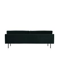 Canapé 3 places en velours et pieds en métal Moby, Velours vert foncé, larg. 220 x prof. 95 cm