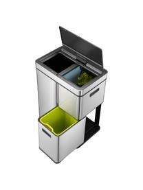 Abfalleimer Mirage mit Sensor-Funktion, 30 L + 2 x 15 L, Behälter: Edelstahl, gebürstet, Silberfarben, B 49 x H 65 cm, 30 L + 2x15 L