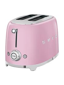 Kompakt Toaster 50's Style, Edelstahl, lackiert, Rosa, glänzend, B 31 x H 20 cm