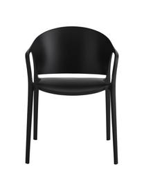 Krzesło z podłokietnikami z tworzywa sztucznego Monti, 2 szt., Tworzywo sztuczne, Czarny, S 56 x G 54 cm
