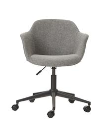 Gestoffeerde bureaustoel Fiji met smalle zitvlak, Bekleding: 100% polyester, Frame: gepoedercoat metaal, Geweven stof donkergrijs, B 66 x D 66 cm