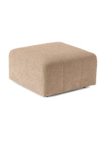 Poggiapiedi da divano in bouclé Lena, Rivestimento: bouclé (93% poliestere, 6, Rivestimento: cuscino in schiuma con an, Struttura: legno di pino, compensato, Piedini: plastica, Bouclé color sabbia, Larg. 76 x Prof. 76 cm