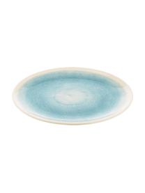 Handgemachte Frühstücksteller Pure matt/glänzend mit Farbverlauf, 6 Stück, Keramik, Blau, Weiß, Ø 21 cm