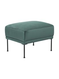 Poggiapiedi da divano in velluto con piedini in metallo Fluente, Rivestimento: velluto (copertura in pol, Struttura: legno di pino massiccio, , Piedini: metallo verniciato a polv, Velluto verde chiaro, Larg. 62 x Alt. 46 cm