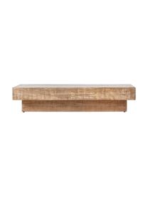 Massieve houten salontafel Iowa, Mangohout, licht gelakt, Bruin, B 150 cm x H 30 cm