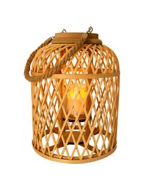 Solarna świeca LED z kloszem z drewna bambusowego Korab, Jasny brązowy, Ø 23 x W 29 cm