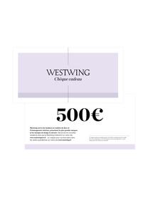 Chèque cadeau, Chèque cadeau sur papier élégant, enveloppe de haute qualité, Blanc, lilas, 500