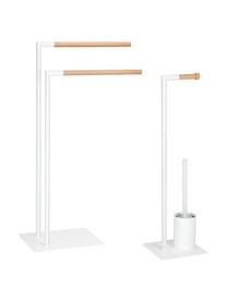 Portasciugamani Birmania, Metallo, legno, verniciato, Bianco, legno, Larg. 46 x Alt. 81 cm