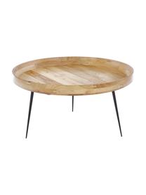 Stolik kawowy z drewna mangowego Bowl Table, Blat: drewno mangowe, barwione, Nogi: stal malowana proszkowo, Brązowy, Ø 75 x W 38 cm