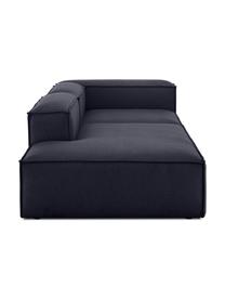 Chaise longue componibile Lennon, Rivestimento: 100% poliestere Con 115.0, Struttura: legno di pino massiccio, , Piedini: plastica, Tessuto blu scuro, Larg. 269 x Prof. 119 cm, schienale a destra