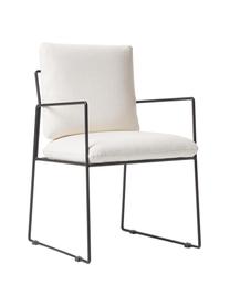 Čalouněná židle s kovovým rámem Wayne, Bílá, Š 54 cm, H 52 cm