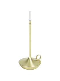 Lámpara de mesa pequeña LED regulable Wick, portátil y táctil, Pantalla: plástico, Latón, Ø 12 x Al 26 cm