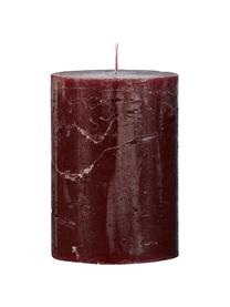 Handgefertigte Stumpenkerze Rustic, Paraffin, Weinrot, Ø 7 x H 10 cm