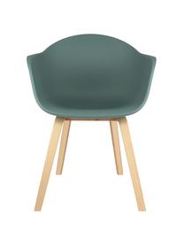 Chaise scandinave plastique Claire, Gris-vert, bois de hêtre, larg. 60 x prof. 54 cm