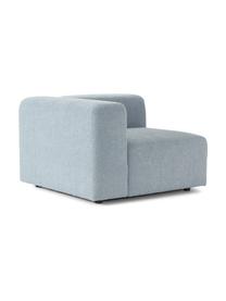 Modulo angolare in bouclé Lena, Rivestimento: bouclé (93% poliestere, 6, Rivestimento: cuscino in schiuma con an, Struttura: legno di pino, compensato, Piedini: plastica, Bouclé azzurro, Larg. 105 x Prof. 106 cm, angolo a sinistra