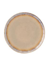 Platos postre artesanales Nomimono, 2 uds., Gres, Tonos grises, beige y azules, Ø 17 cm