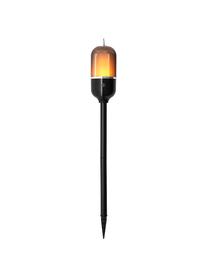 Outdoor lamp New Flame, voor op de vloer, tafel of hangend, Lampvoet: aluminium, Lampenkap: kunststof, Zwart, transparant, Ø 10 x H 88 cm