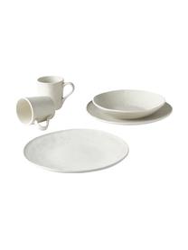 Set 12 stoviglie da colazione Marlee, 4 persone, Gres, Bianco crema, Set in varie misure