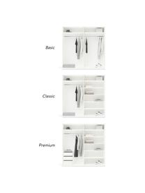 Modulaire draaideurkast Charlotte in wit, 200 cm breed, diverse varianten, Frame: met melamine beklede spaa, Wit, Basis interieur, hoogte 200 cm