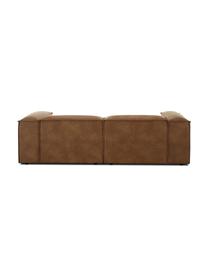 Sofa modułowa ze skóry z recyklingu Lennon (3-osobowa), Tapicerka: skóra z recyklingu (70% s, Stelaż: lite drewno sosnowe z cer, Nogi: tworzywo sztuczne, Brązowa skóra, S 238 x G 119 cm