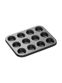 Molde muffins antiadherente MasterClass, Acero con revestimiento antiadherente, Negro, An 26 x Al 2 cm