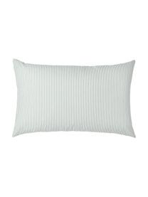 Federa reversibile in cotone a righe Lorena, Verde salvia, bianco, Larg. 50 x Lung. 80 cm