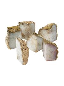 Knižní zarážky z křemene Sedona, 2 ks, Křemen, Bílý křemen, zlatá, Š 6 cm, V 10 cm