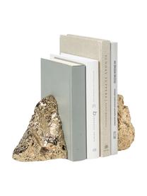 Buchstützen Sedona aus Quartz, 2-tlg., Quartz, Weißer Quartz, Goldfarben, B 6 x H 10 cm