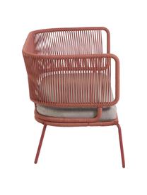 Garten-Loungesofa Nadin mit geflochtenem Seil (2-Sitzer), Gestell: Metall, verzinkt und lack, Bezug: Polyester, Altrosa, B 135 x T 65 cm