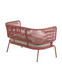 Tuin loungebank Nadin met gevlochten touw (2-zitsbank), Frame: verzinkt metaal en gelakt, Bekleding: polyester, Roze, B 135 x H 65 cm