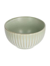 Ciotola in ceramica rigata color verde chiaro Itziar 2 pz, Ceramica, Verde chiaro, Ø 17 x Alt. 7 cm, 630 ml