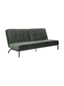 Divano letto in velluto Perugia, Rivestimento: poliestere Il rivestiment, Piedini: metallo verniciato, Velluto verde bosco, Larg. 198 x Prof. 95 cm