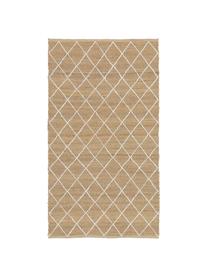 Ručně tkaný jutový koberec Kunu, 100 % juta, Hnědá, bílá, Š 80 cm, D 150 cm (velikost XS)