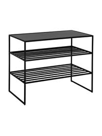 Kovový regál na topánky Bench, Potiahnutý kov, Čierna, Š 65 x V 50 cm