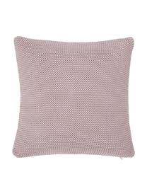 Federa arredo a maglia in cotone biologico rosa cipria Adalyn, 100% cotone biologico, certificato GOTS, Rosa cipria, Larg. 40 x Lung. 40 cm