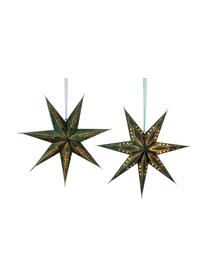 Gwiazda świetlna z wtyczką Amelia, 2 szt., Papier, Zielony, S 60 x W 60 cm