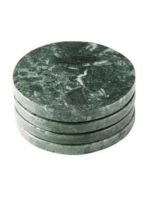 Marmerenonderzetter Callum in groen, 4 stuks, Marmer, Groen, Ø 10 x H 1 cm