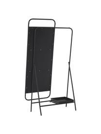 Standspiegel Theo mit Ablagefläche, Metall, Schwarz, B 93 x H 175 cm