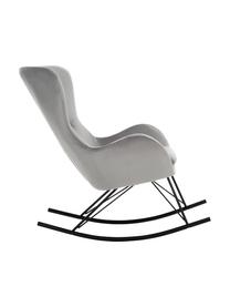 Mecedora de terciopelo Wing, Tapizado: terciopelo (poliéster) Al, Estructura: metal galvanizado, Terciopelo gris, negro, An 66 x F 102 cm