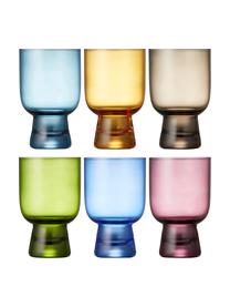 Vasos de colores Tumbli, 6 uds., Vidrio, Multicolor, Ø 8 x Al 12 cm, 300 ml