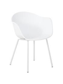 Židle s područkami s kovovými nohami Claire, Bílá, Š 60 cm, H 54 cm