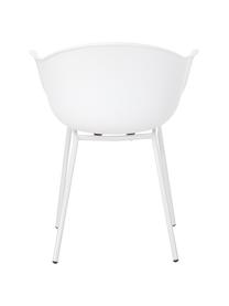 Kunststoff-Armlehnstuhl Claire mit Metallbeinen, Sitzschale: Kunststoff, Beine: Metall, pulverbeschichtet, Weiß, B 60 x T 54 cm