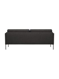 Sofa z metalowymi nogami Fluente (3-osobowa), Tapicerka: 100% poliester Dzięki tka, Stelaż: lite drewno sosnowe z cer, Nogi: metal malowany proszkowo, Ciemnoszara tkanina, S 196 x G 85 cm
