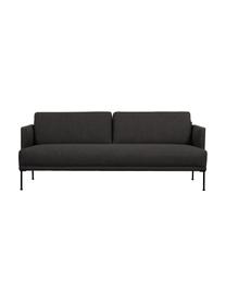 Sofa z metalowymi nogami Fluente (3-osobowa), Tapicerka: 100% poliester Dzięki tka, Stelaż: lite drewno sosnowe z cer, Nogi: metal malowany proszkowo, Ciemnoszara tkanina, S 196 x G 85 cm